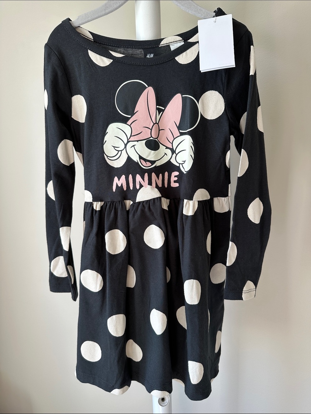 ✨NEW H&M x Disney Minnie Mouse Long Sleeve Polka Dot Dress